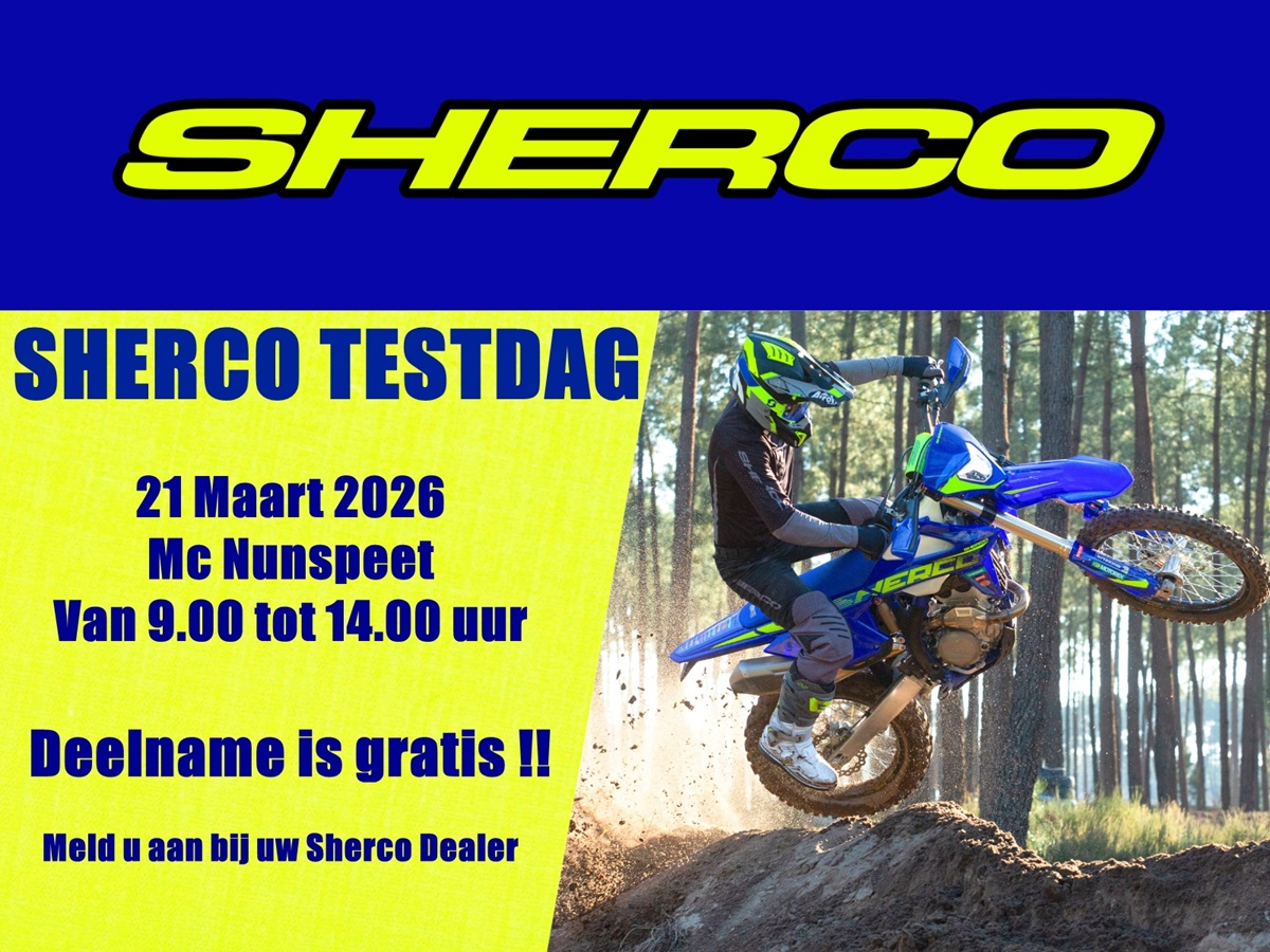 Sherco Enduro Testdag met 2026 modellen in Nunspeet